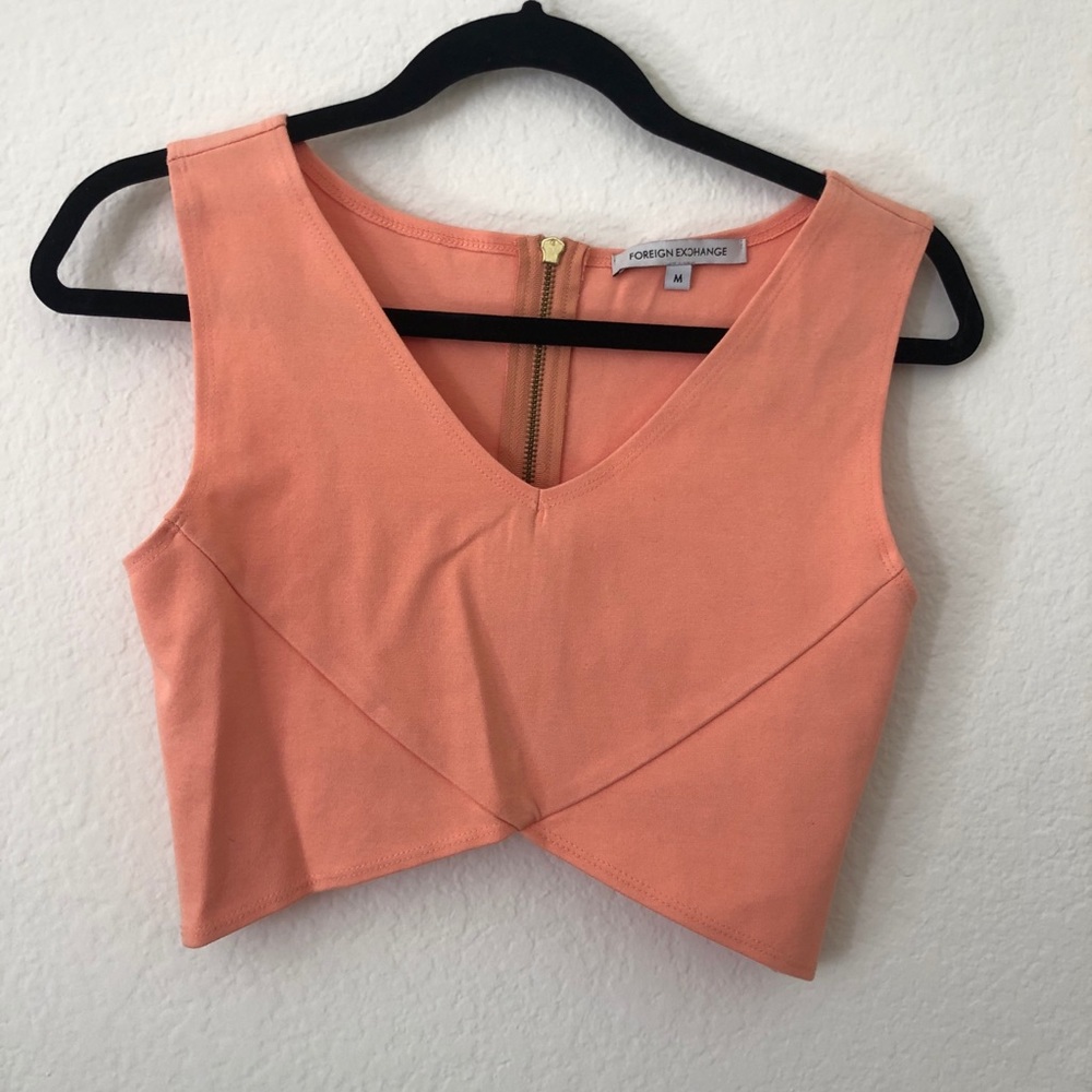 Foreign Exchange | Salmon Crop Tank Top | NWOT
